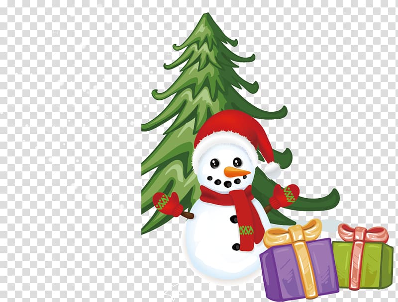 Christmas tree Santa Claus Candy cane Snowman, Winter snowman winter trees poster material transparent background PNG clipart