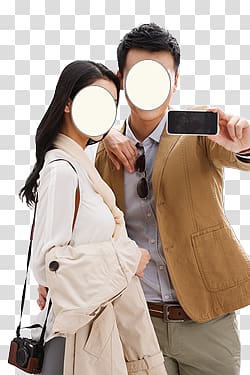 Selfie Self timer, Men and women self-timer transparent background PNG clipart
