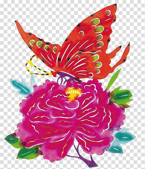 China Chinese paper cutting Budaya Tionghoa Papercutting, Hand-painted bee butterfly transparent background PNG clipart