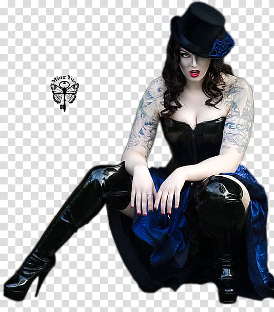 Gothic fashion Tattoo Woman Make-up, Katia Winter transparent background PNG clipart