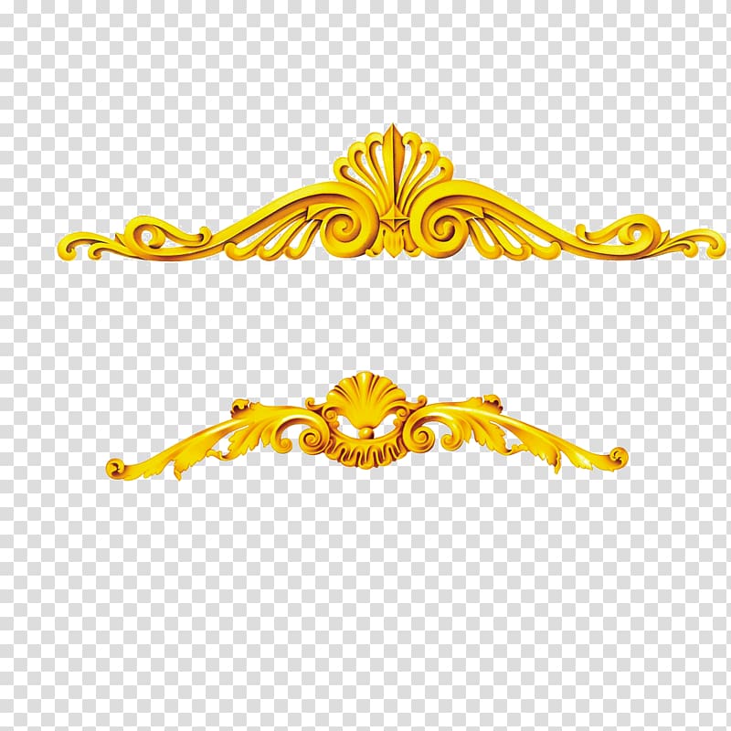 Gold Motif, Metal gold frame pattern transparent background PNG clipart