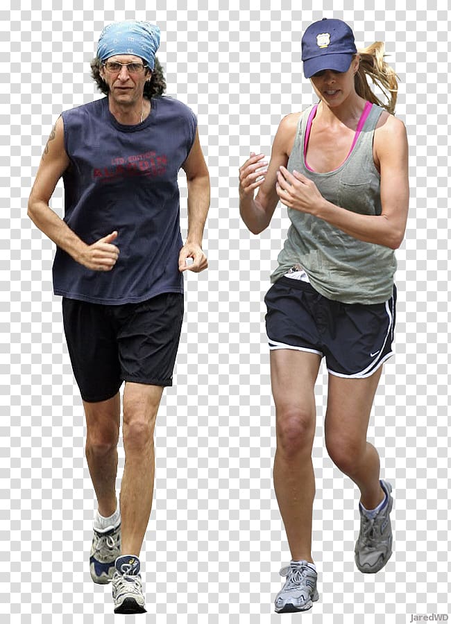 two woman and man running , T-shirt Sportswear Jogging Joint Arm, people running transparent background PNG clipart