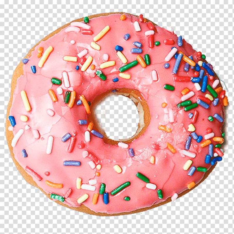Donuts Frosting & Icing Coffee and doughnuts , pink donut transparent background PNG clipart