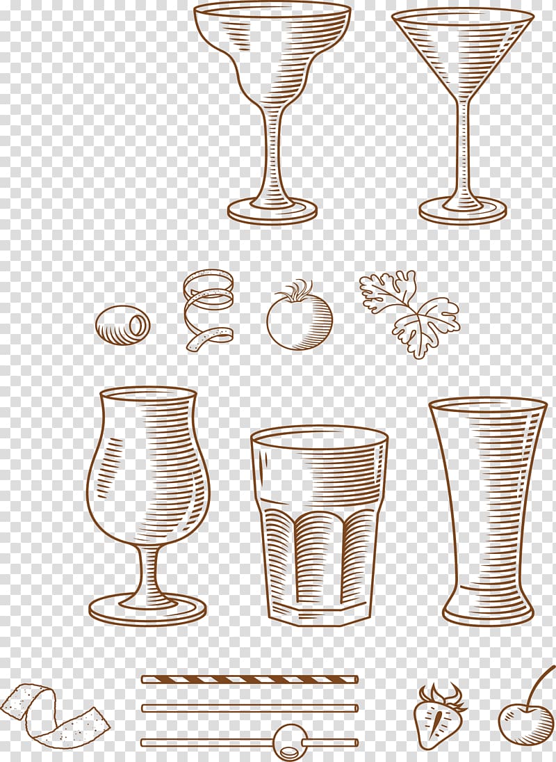 Cocktail glass Coffee cup, Cocktail glass painted composition transparent background PNG clipart