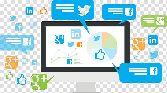 computer with assorted-social media on screen, Social media marketing Digital marketing Social media optimization Social networking service, Computer web transparent background PNG clipart
