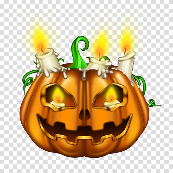 Halloween Jack-o-lantern Pumpkin Candle Illustration, Halloween pumpkins transparent background PNG clipart