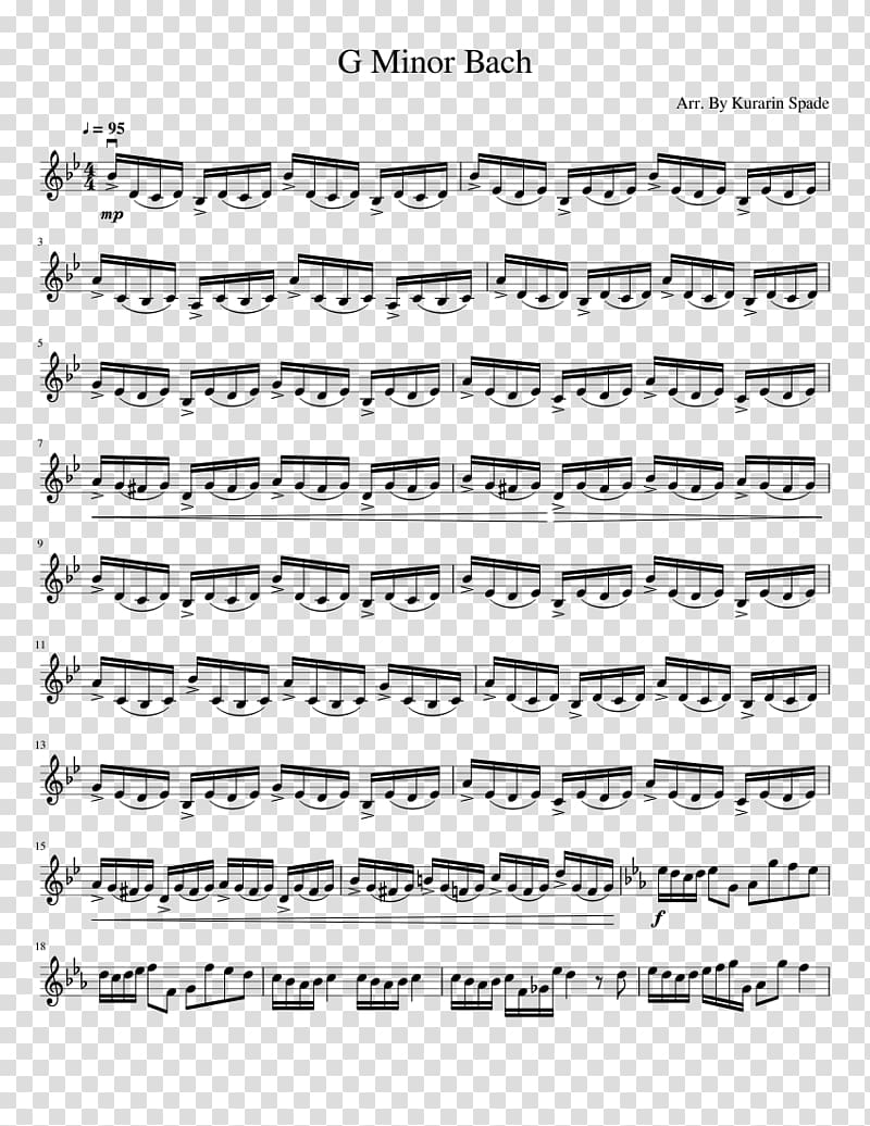 Fugue in G minor, BWV 578 Sheet Music Musical note, score transparent background PNG clipart