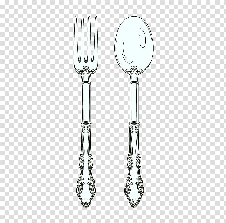 Knife Spoon Fork Kitchen utensil, Spoons and forks pattern material transparent background PNG clipart