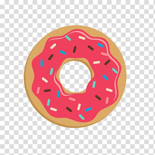 strawberry doughnut illustration, Doughnut Cartoon, Pink Donut transparent background PNG clipart