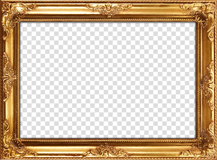 Frames Mirror Painting Wood Gold leaf, Frame Gold Background, rectangular brown wooden frame on blue background transparent background PNG clipart