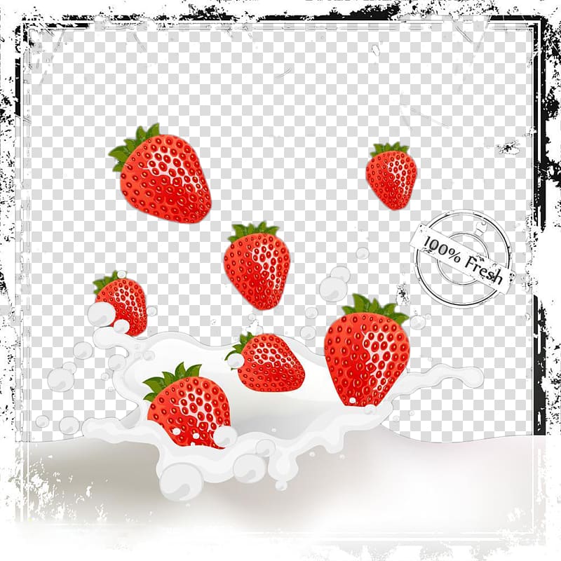 Strawberry Milk Aedmaasikas, Dynamic strawberry milk transparent background PNG clipart