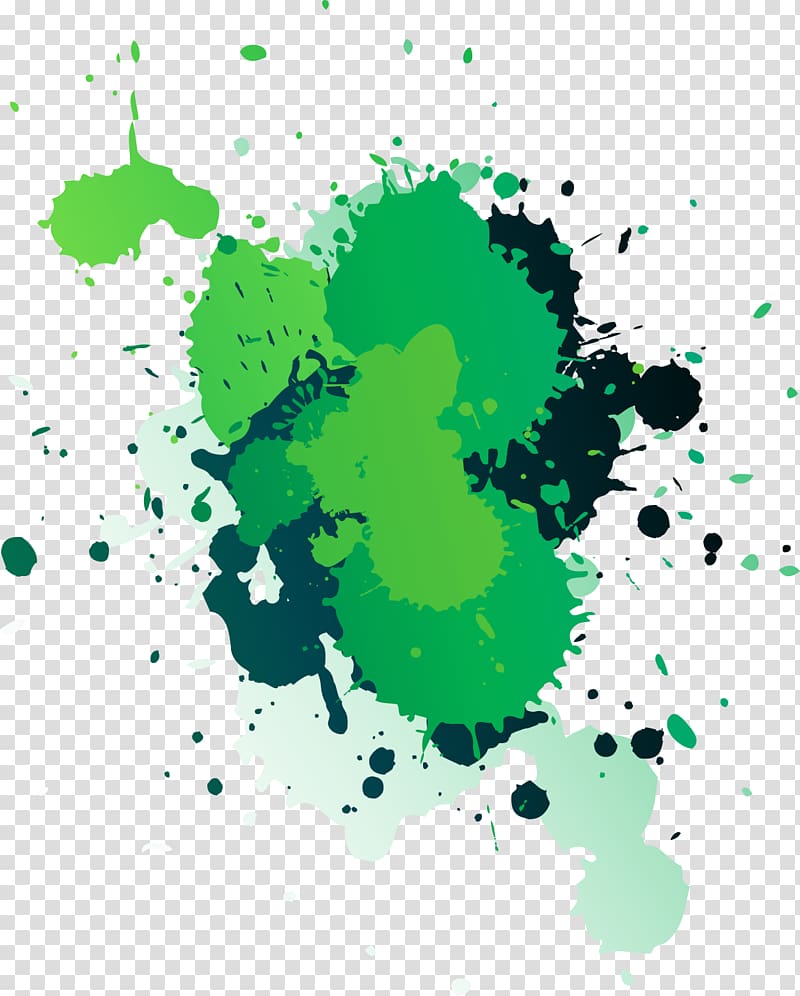 green paint splatter png