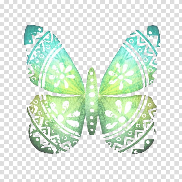 green and white butterfly , Butterfly Boho-chic Euclidean Fashion Etsy, Retro pattern hand-painted dream butterfly transparent background PNG clipart