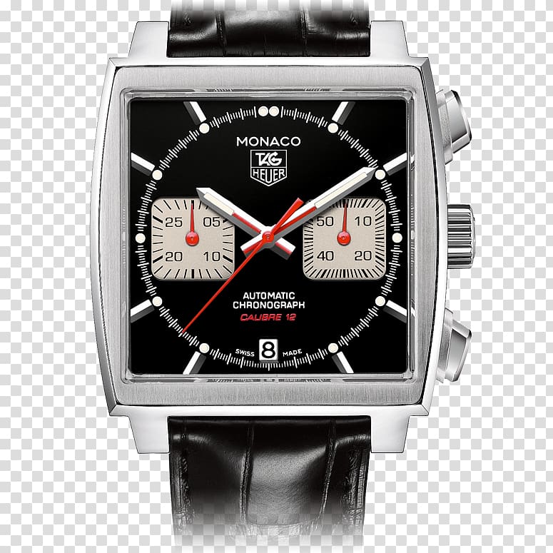 TAG Heuer Monaco Calibre 12 Watch Chronograph, Steve's Mobile Clock Watch Repairs Adelaide transparent background PNG clipart