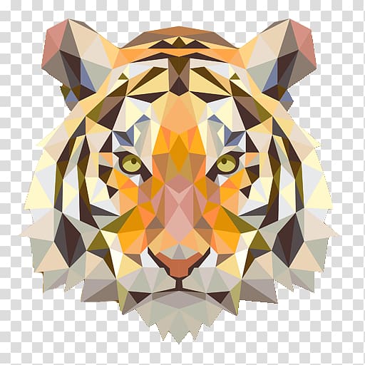 Tiger Geometry Felidae Triangle Shape, tiger transparent background PNG clipart