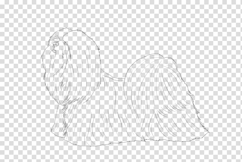 Dog Paw Drawing Sketch, Lhasa Apso transparent background PNG clipart
