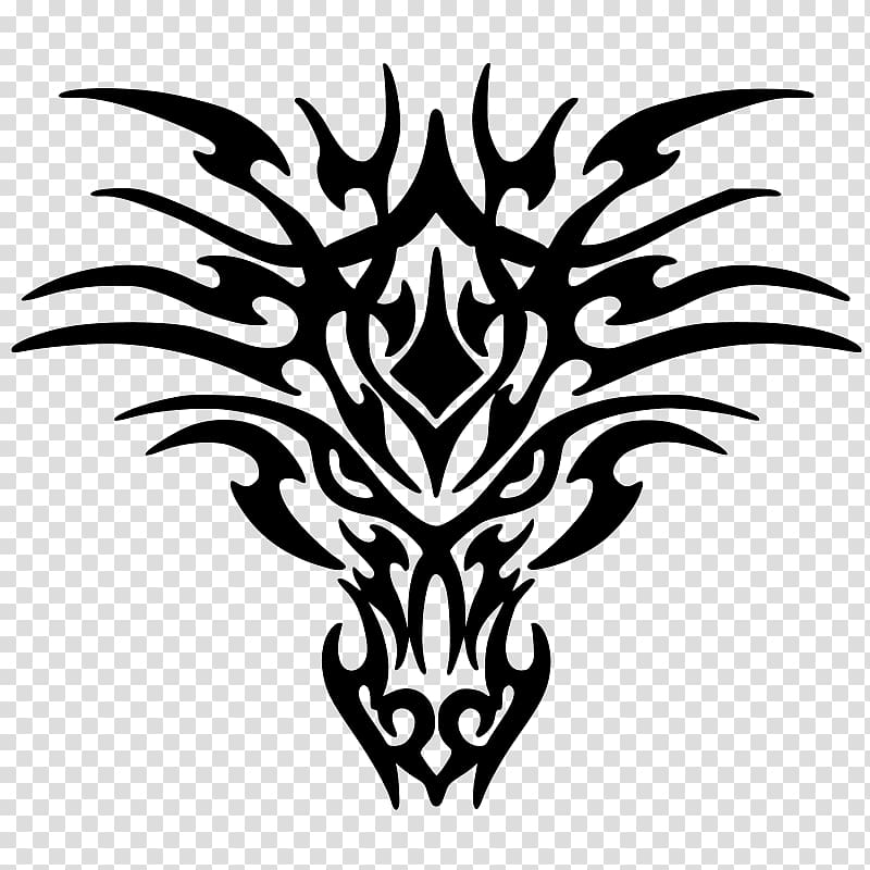 animal head illustration, Dragon , Tattoo transparent background PNG clipart