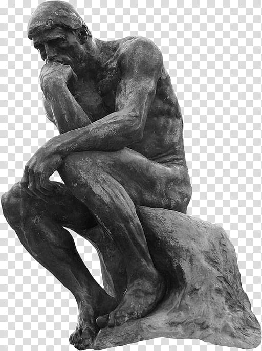The Thinker Statue Bronze sculpture , the thinker transparent background PNG clipart