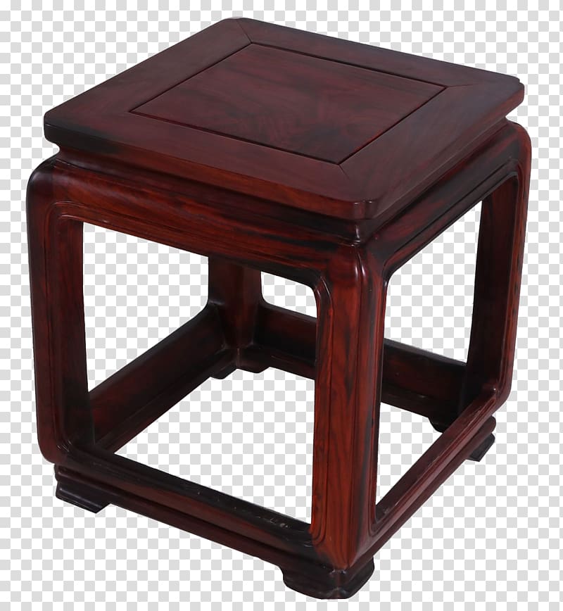 Table Chair Stool, Small square rosewood chair transparent background PNG clipart