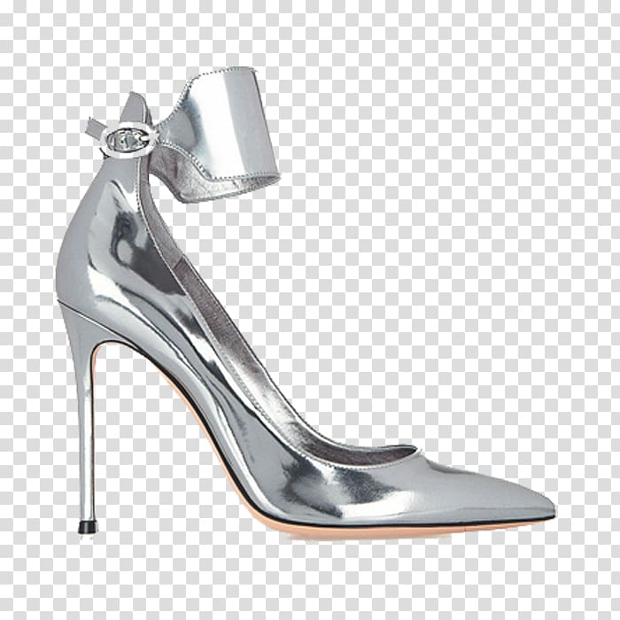 Court shoe High-heeled footwear Slingback Clothing, silver high heels transparent background PNG clipart
