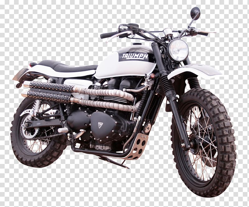 white and black Triumph cruiser motorcycle, Triumph Motorcycles Ltd Triumph Bonneville T100 Triumph Scrambler, Triumph Motorcycle Bike transparent background PNG clipart