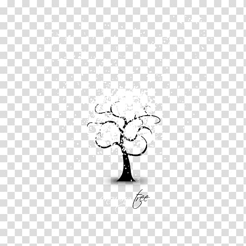 Drawing White Illustration, Trees under the snow transparent background PNG clipart