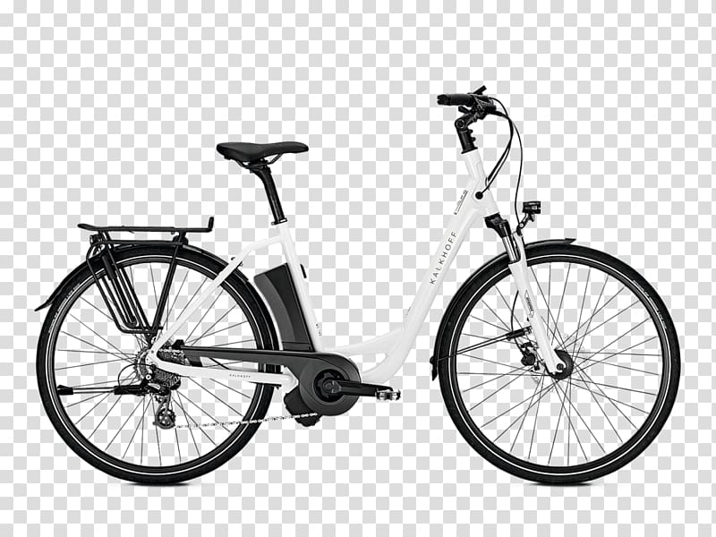 Electric bicycle Kalkhoff City bicycle Trekkingrad, white 2018 transparent background PNG clipart