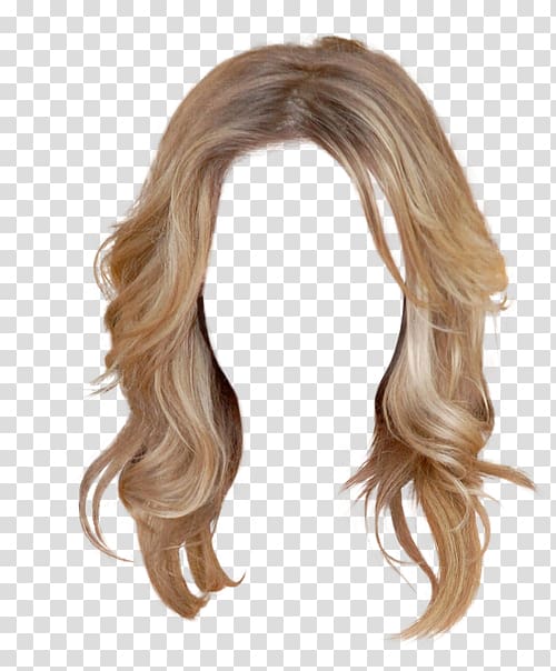 western style long hair wig free to pull the material transparent background PNG clipart