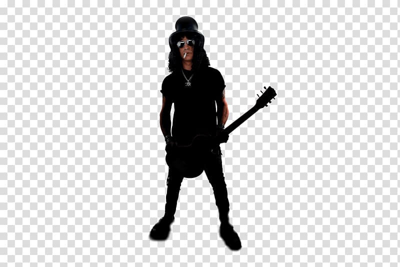 Silhouette Guitarist Guns N\' Roses Bass guitar, old school transparent background PNG clipart