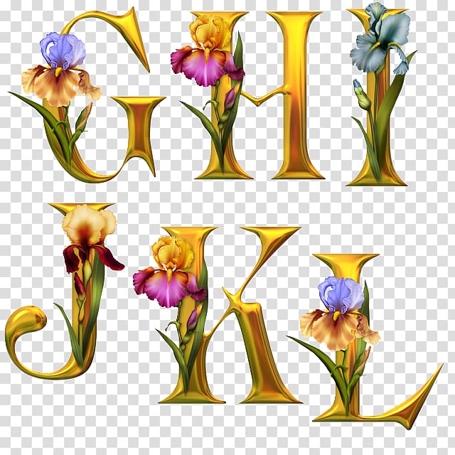 Floral design Letter Alphabet Flower Render, flower transparent background PNG clipart