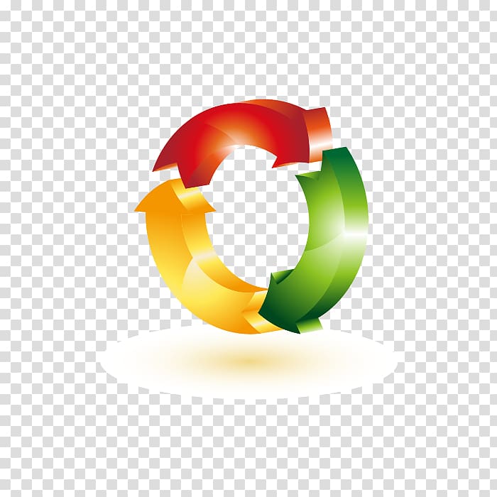Paper Copy Express Logo Recycling symbol, three-dimensional arrow circle transparent background PNG clipart