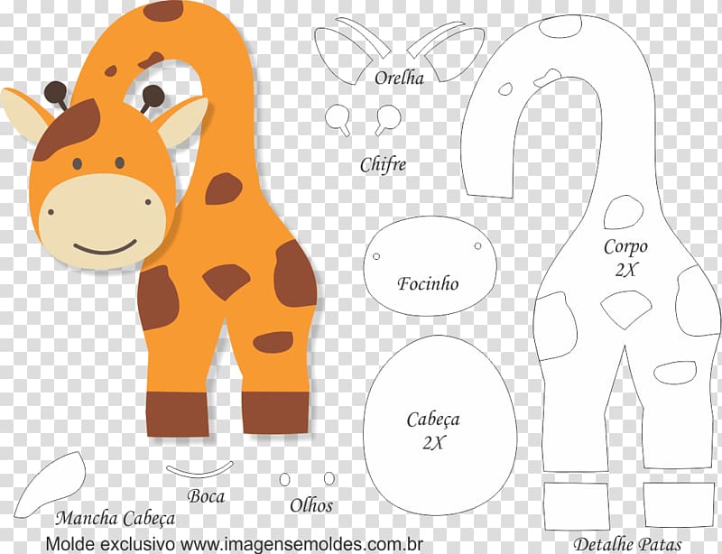 Molde Northern giraffe Door Felt Handicraft, artesanato transparent background PNG clipart