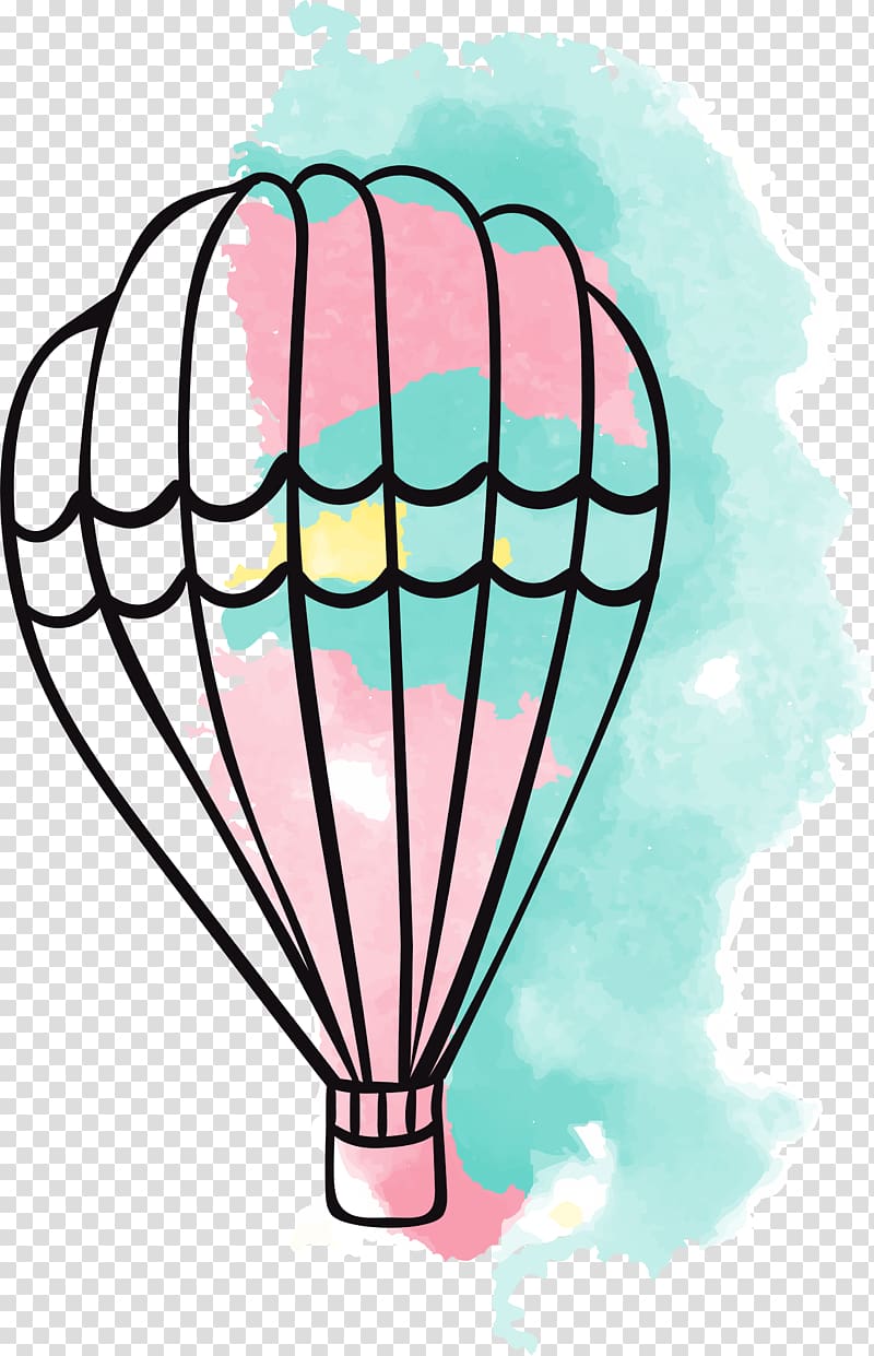 hot air balloon illustration, Airplane Hot air balloon Watercolor painting , Watercolor balloon transparent background PNG clipart