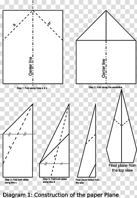 Paper plane Airplane Paper craft Origami, step diagram transparent background PNG clipart