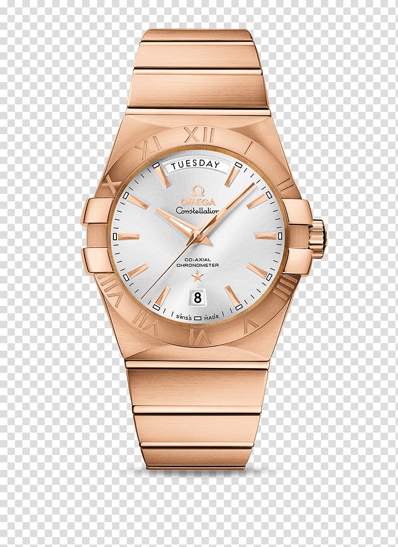 Coaxial escapement Omega SA Omega Constellation Watch Rolex Day-Date, Omega watches Gold Men\'s Watch transparent background PNG clipart