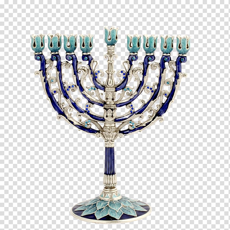 Menorah Hanukkah Candlestick Judaism, Candle transparent background PNG clipart