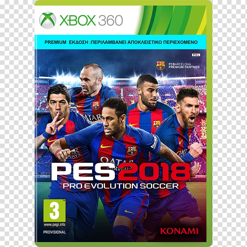 Pro Evolution Soccer 2018 Xbox 360 Pro Evolution Soccer 2017 Xbox One PlayStation 3, pro evolution soccer 2018 transparent background PNG clipart