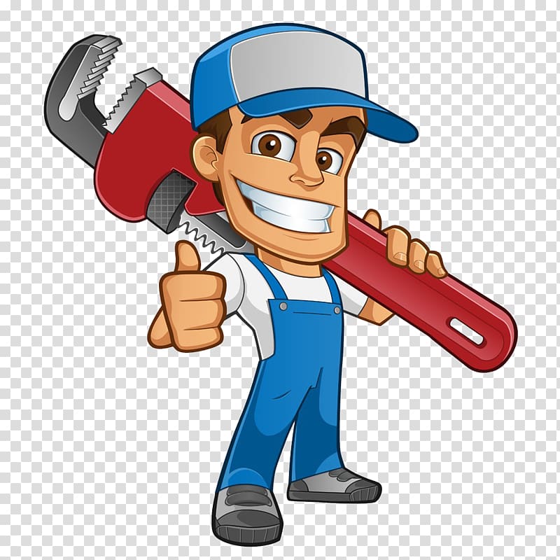 man illustration, Plumber Atta-Boy Plumbing Services Drain Tap, Cartoon plumber transparent background PNG clipart