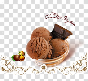 Download Chocolate Ice Cream Ball in Bowl Transparent PNG on YELLOW Images