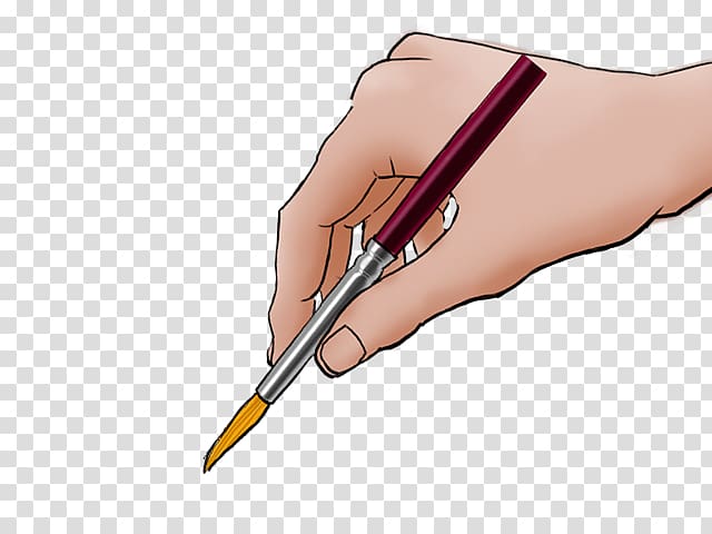 Paintbrush Animaatio, mano con pincel transparent background PNG clipart