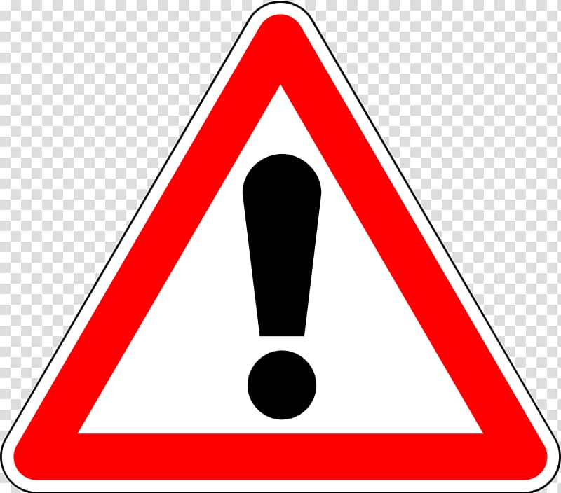 Warning sign Traffic sign Road, caution! transparent background PNG clipart