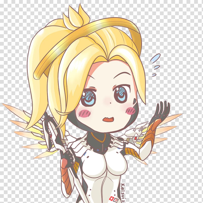 Overwatch Mercy Chibi Game D.Va, victory transparent background PNG ...