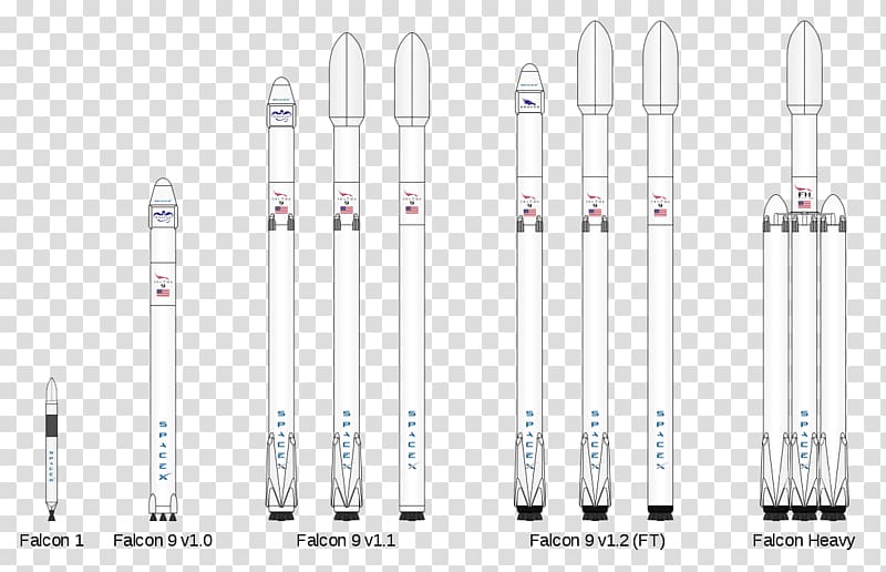 Falcon 9 v1.1 Falcon Heavy Launch vehicle, seabed drawing transparent background PNG clipart