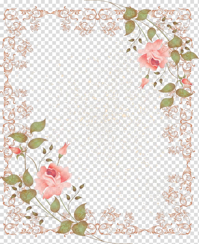 pink rose frame , Borders and Frames Flower Frames , flower border transparent background PNG clipart