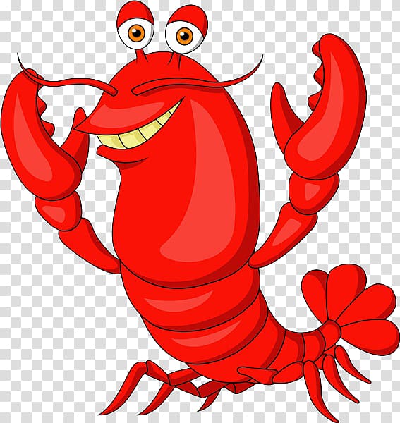 Lobster Cartoon , Standing lobster tail transparent background PNG clipart