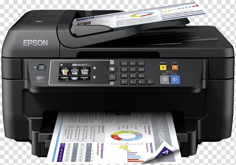 Inkjet printing Printer Epson WorkForce WF-2750, printer transparent background PNG clipart