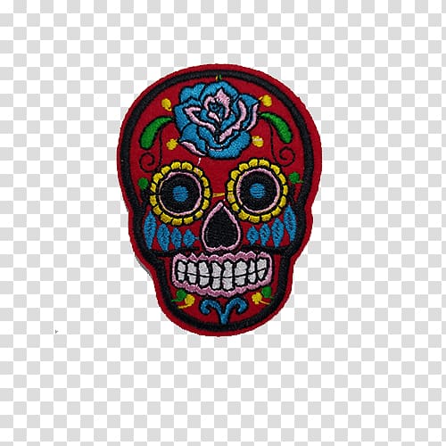 La Calavera Catrina Skull Embroidery Day of the Dead, skull transparent background PNG clipart