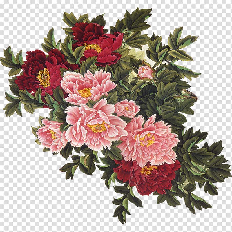 red and pink flowers in bloom illustration, Flower uc544uc774ub514uc5b4 , Vintage Flowers transparent background PNG clipart