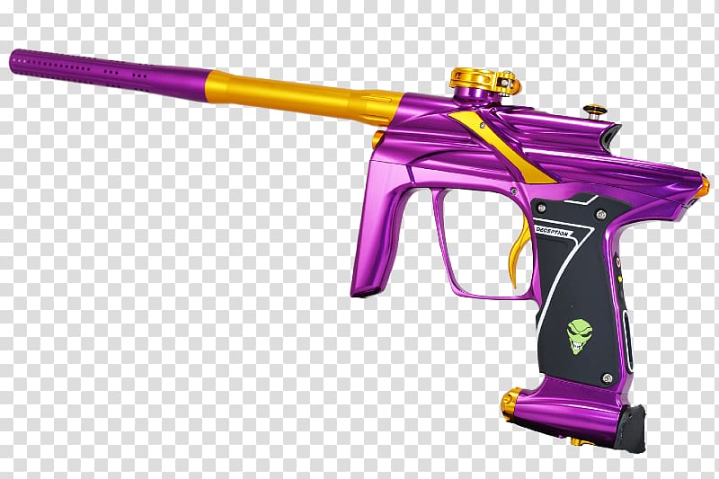 Air gun Firearm Paintball equipment, Purple and gold transparent background PNG clipart