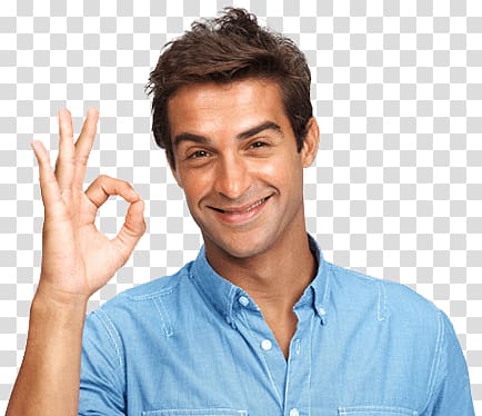 man wearing blue button-up dress shirt, Man Ok transparent background PNG clipart